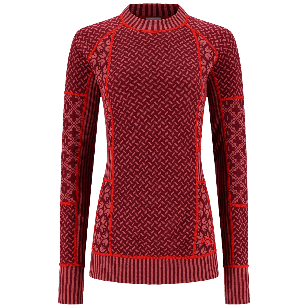 Kari Traa - Smekker Long Sleeve Baselayer 100% Merino in Rouge Park