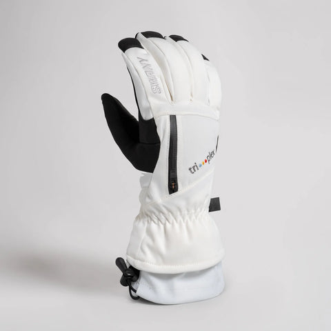 Ladies white ski mittens deals