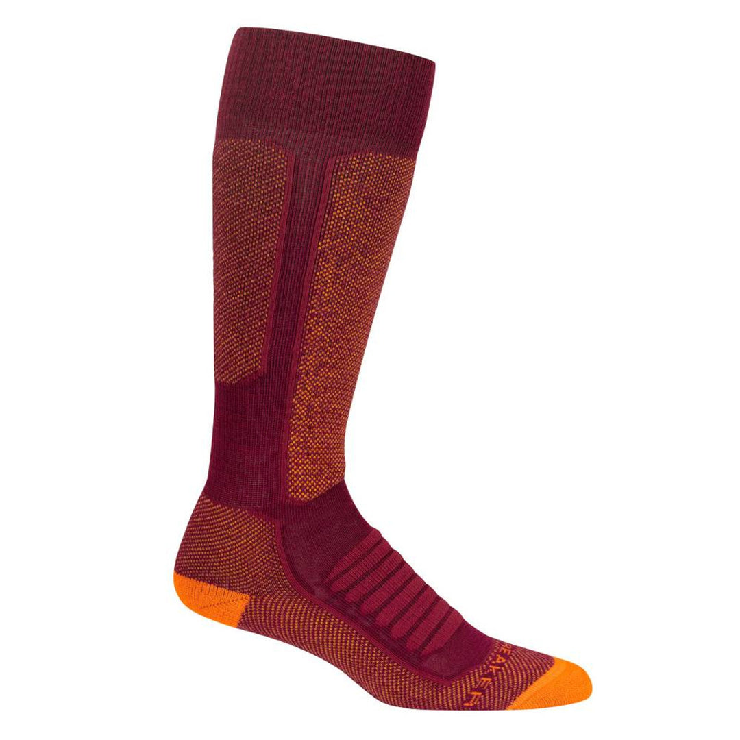 Icebreaker - Women Ski+ Medium OTC Socks in Cherry/Flash/Silent Gold