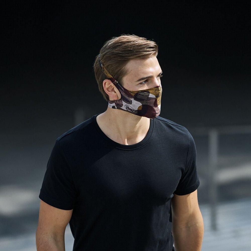 A Man Wearing a Buff Filter Mask in Burj Multi
