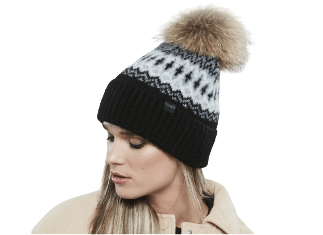 Chaos - Celia Pom Beanie in Black