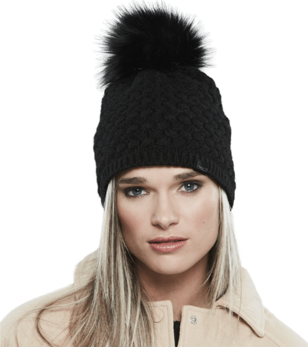 Chaos - Vine Pom Beanie in Black
