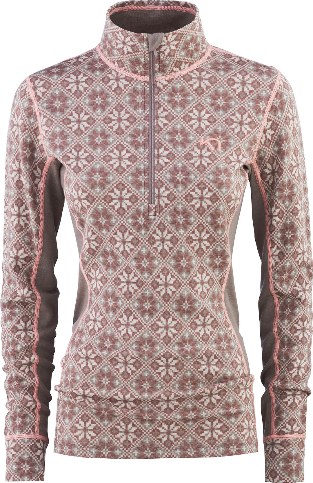 Kari Traa - Rose Half-Zip Base Layer Top in Taupe