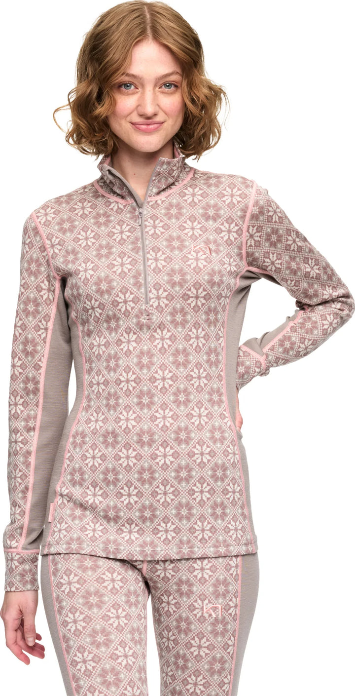 Kari Traa - Rose Half-Zip Base Layer Top in Taupe