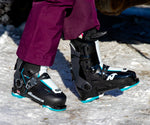 A woman wearing a pair of Nordica HF 85 W 2021 ski boots.