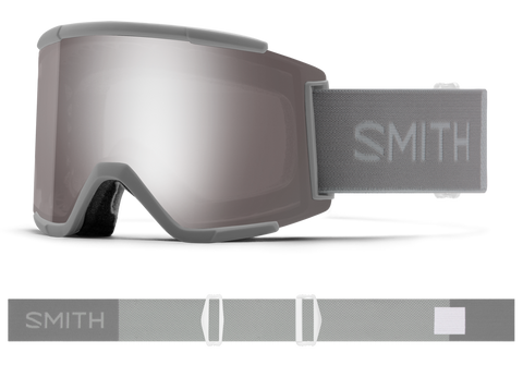Smith - Squad XL Asia Fit Goggles in Chromapop Sun Platinum Mirror/Cloudgrey