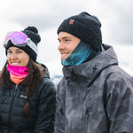 A couple wearing Buff Thermonet® "Protect Our Winters" Neckwear