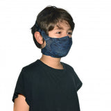 Profile image of a kid wearing a Buff Filter Kids' Mask in Kasai Night Blue