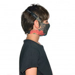 Side profile image of a kid wearing a Buff Filter Kids' Mask in Stony Green