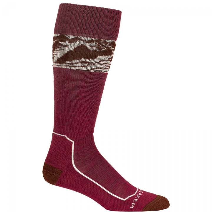 Icebreaker - Women Ski+ Light OTC Alps 3D in Cherry/Espresso/Snow